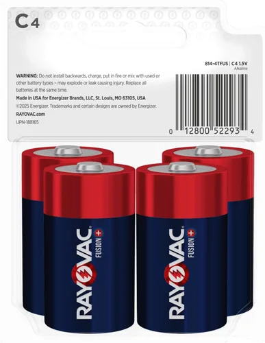 Vista 8 de Rayovac Baterías Fusion C (paquete de 4), pilas alcalinas C