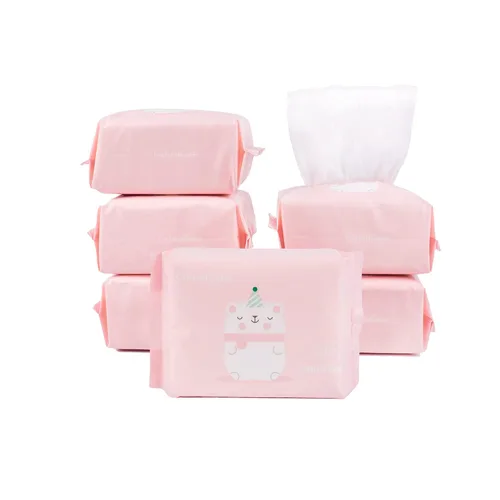 Vista 10 de Toallitas secas para bebé, hechas de 100% algodón, sin químicos, sin perfume, algodón ultra absorbente, pañuelos de uso húmedo y seco
