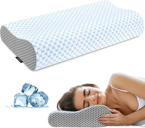 Vista 8 de Almohada cervical para aliviar el dolor de cuello, almohadas de espuma viscoelástica de contorno para dormir, almohada ergonómica ajustable