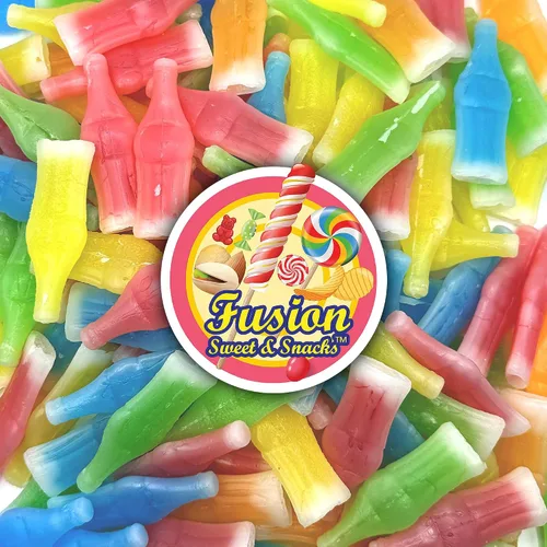 Vista 6 de Dulces de Botellas de Cera con Bebidas, Bolsa de 1/2 (media) Libra - Botellas de Dulce de Cera Retro, Rellenas de Líquido - Dulce Nip de Jugo