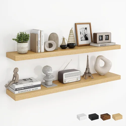 Vista 14 de Dreamland Estantes flotantes negros de 20 pulgadas, estantes de pared de 20 pulgadas para baño, dormitorio, cocina, estante de libros montado