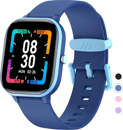 Vista 10 de Reloj de seguimiento de actividad física para niños, reloj inteligente impermeable IP68 con 19 modos deportivos, podómetro, monitor de frecuencia