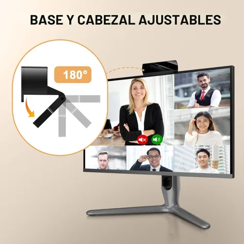 Vista 5 de Diccik Cámara web 1080P con micrófono, cámara web de videollamadas Full HD, cámara web de corrección de luz HD para zoom/Skype/equipos, cámara web