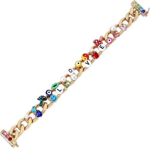 Vista 2 de Betsey Johnson Pulsera Love Link Metal Vidrio Sin gemas