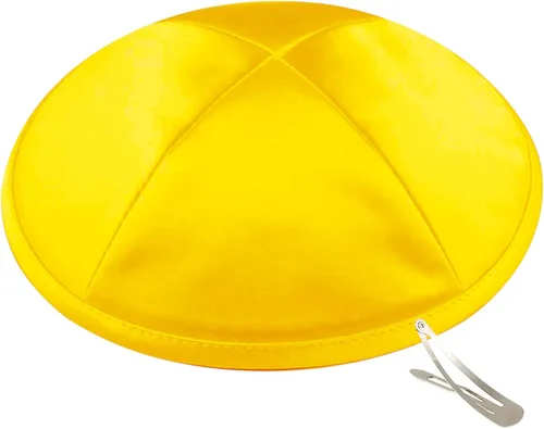 Vista 95 de Zion Judaica Deluxe Satin Kippah Yarmulkes para niños, adolescentes y adultos, 6.25 pulgadas, opciones multicolores, diseño de 4 paneles Negro