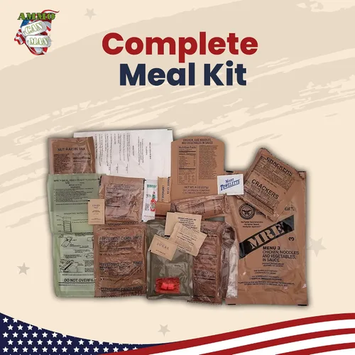 Vista 3 de Comida lista para consumir, verdadero excedente del Ejército de Estados Unidos (12 paquetes)