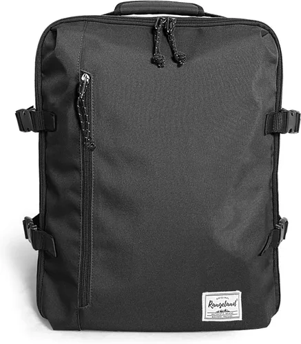 Vista 13 de Mochila de viaje ligera para senderismo, mochila para laptop, 17L de mano para artículos personales, bolsa de fin de semana, unisex, todo negro