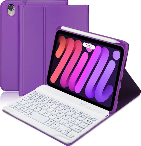 Vista 20 de Funda con teclado para iPad mini, teclado Bluetooth inalámbrico desmontable delgado con folio inteligente para Apple iPad mini 5 2019/iPad Mini 1 2