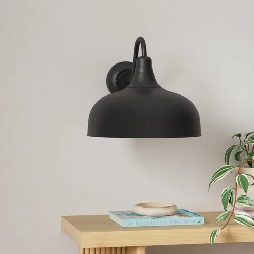 Vista 2 de Sunlite 46067-SU - Lámpara rústica de estilo granero con cuello de cisne, montaje en pared, enchufe de base media (E26), requiere bombilla estándar