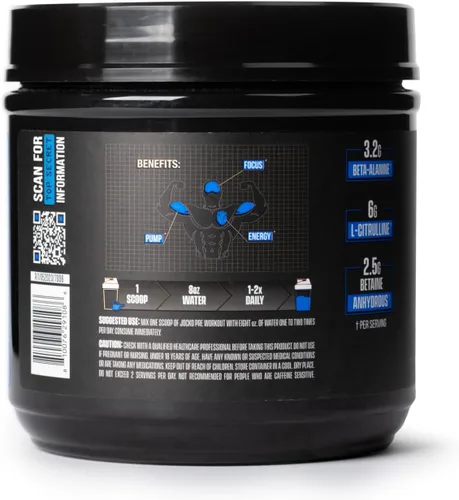 Vista 9 de Jocko Fuel Ultimate Polvo Pre-Entrenamiento - Bebida energética en polvo para antes del entrenamiento para hombres y mujeres - Mezcla nootrópica sin
