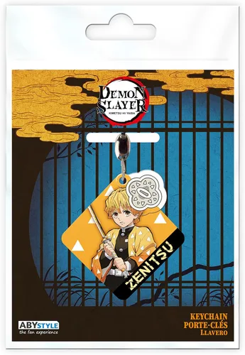 Vista 3 de ABYSTYLE Demon Slayer Kimetsu No Yaiba Zenitsu Agatsuma Llavero de metal Anime Manga Accesorios Regalo, Varios
