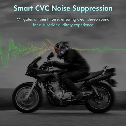Vista 6 de Casco de motocicleta, auriculares Bluetooth, sistema de comunicación de casco B2X, intercomunicador Bluetooth de motocicleta con cancelación