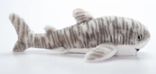 Vista 5 de The Petting Zoo Peluche de tiburón tigre, regalos para niños, animales salvajes del océano Onez, juguete de peluche de tiburón de 20 pulgadas