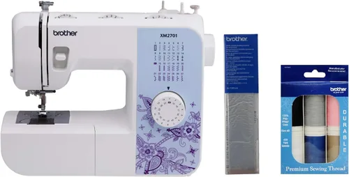 Vista 17 de Máquina de coser Brother XM2701 liviana, con todas las funciones, con 27 puntos, función automática para hacer ojales en 1 paso, 6 pies de costura