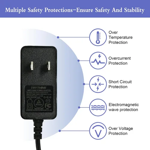 Vista 10 de Adaptador de fuente de alimentación de 5 V, 2 A, 1 A, 0,8 A, 0,5 A, adaptador de 10 W, adaptador de CA/CC de 100-240 V CA a CC 5 V con enchufe