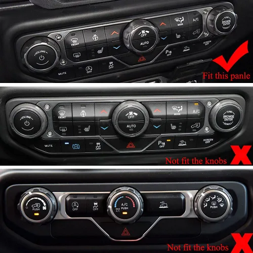 Vista 2 de Thor-Ind Cubierta de botón para interruptor de aire acondicionado de CA para Jeep Wrangler JL JLU Rubicon Sahara 2018 2019-2021 Gladiator JT