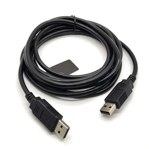 Vista 6 de USB 2.0 macho a USB 2.0 macho con chipset FT232R cable de módem nulo para PC a PC de transferencia de datos de comunicación 8.2 ft