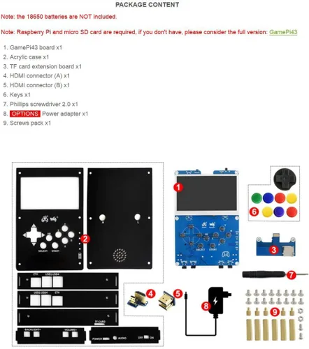 Vista 6 de GamePi43 Complementos Accesorios Kit de consola de juegos de mano Classic Portable Retro Video Gaming Console 4.3 pulgadas 800 × 480 IPS Pantalla