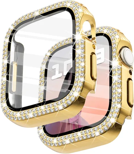 Vista 63 de Surace - Carcasa de 1.49 pulgadas compatible con Apple Watch con protector de pantalla, caja protectora general con diseño de diamantes brillantes