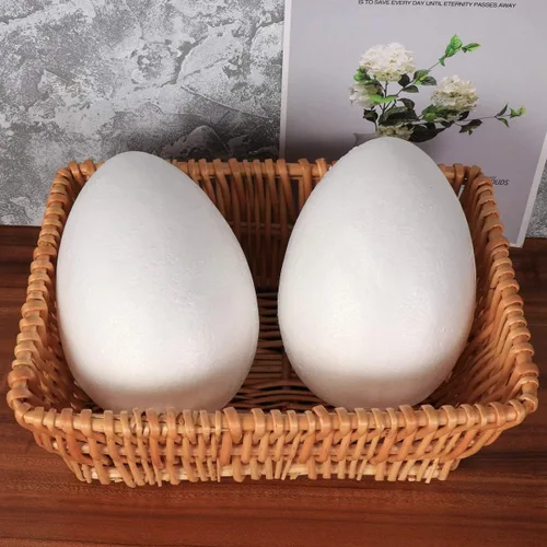 Vista 5 de SEWACC Juguetes para niños al aire libre, 2 huevos de Pascua de 7.8 pulgadas, huevos blancos de espuma para manualidades, huevos falsos blancos