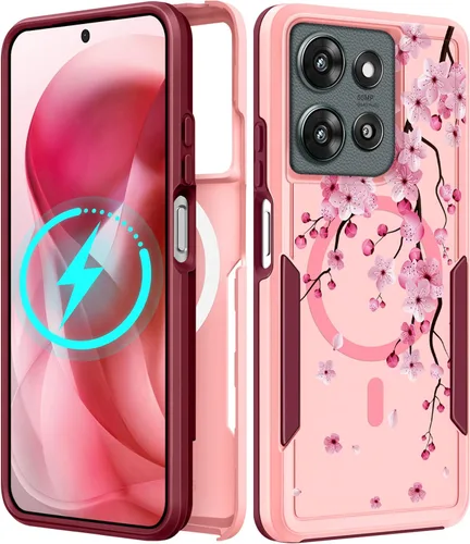 Vista 87 de Funda para Moto G 5G 2024 – Compatible con MagSafe para mujeres y niñas, bonita funda protectora magnética para teléfono, diseño femenino Kawaii