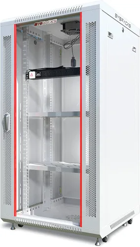 Vista 20 de Sysracks Gabinete para rack de servidor de montaje en pared 6U, rack de red de bloqueo de 19 pulgadas, 24 pulgadas de profundidad, puerta de vidrio