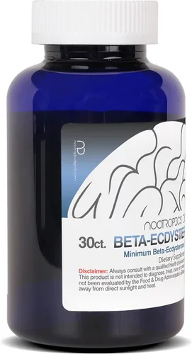 Vista 10 de Nootropics Depot Beta Ecdysterona/20-hidroxiecdisona 50% cápsulas 500mg Extracto de cianotis aracnoidea Fitoecdisteroide 30