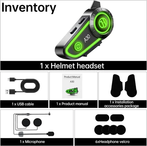 Vista 7 de Auriculares Bluetooth para Motocicleta con Cancelación de Ruido, Casco Bluetooth con Bluetooth 5.3 Integrado y Adecuado para la Mayoría de Cascos