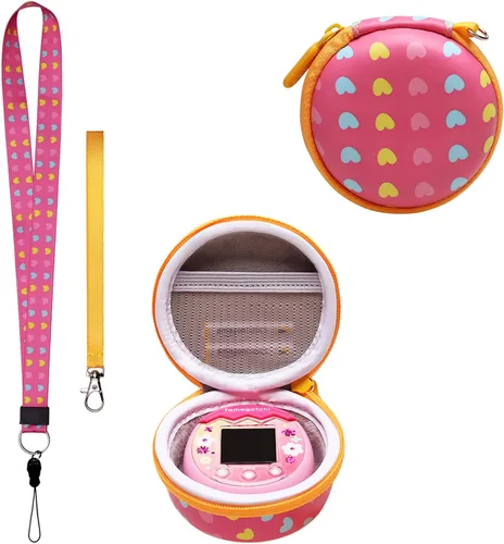 Vista 9 de LTGEM - Funda compatible con Tamagotchi Pix/Original/Nano X/Hello Kitty/Uni, funda protectora de almacenamiento para mascotas electrónicas con Rosa
