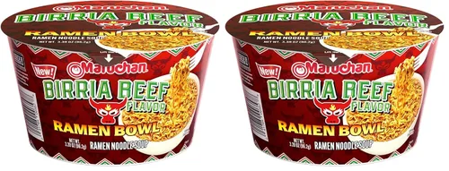 Vista 7 de Maruchan Tazón de ramen, sabor a carne de res Birria, sopa instantánea de fideos al estilo japonés, comida fácil para microondas para estudiantes
