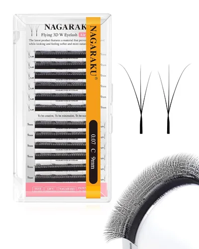 Vista 95 de NAGARAKU Extensiones de pestañas prefabricadas en abanico 3D W 0.05 C 0.315 0.05-C 3D W