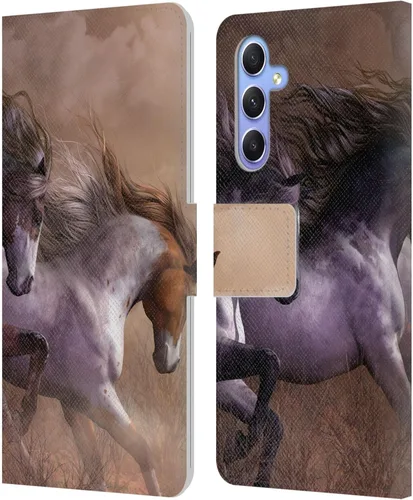 Vista 215 de Head Case Designs Officially Licensed Laurie Prindle A Morgan Christmas Western Stallion Leather Wallet Case Compatible with Samsung Galaxy A07 4G