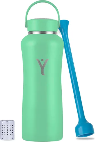 Vista 14 de DYLN - Botella de agua de hidrógeno Crea agua alcalina hidratante rica en hidrógeno hasta 9 pH Botella de agua de acero inoxidable aislada al