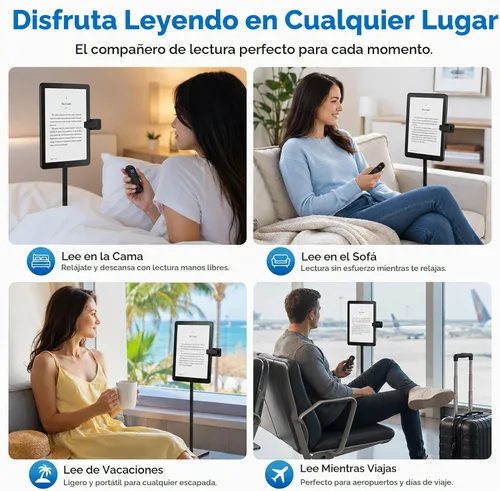 Vista 3 de Turner de páginas para Kindle Paperwhite, RF Control remoto Clicker Page Turner Accesorios Kindle para iPhone, iPad, tabletas Android, novelas