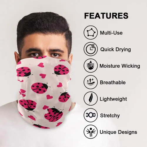 Vista 4 de MOYYO - Diadema elástica sin costuras, diseño de mariquita con corazones