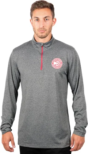 Vista 33 de Ultra Game Camiseta oficial de la NBA de manga larga con cremallera corta para hombre Gris Caliente Carbón