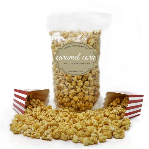 Vista 3 de Pop'N Popcorn Caramel Korn - Maíz pop con sabor dulce caramelizado de 128 onzas para aperitivos de juegos de béisbol, noche de cine o fiesta en casa