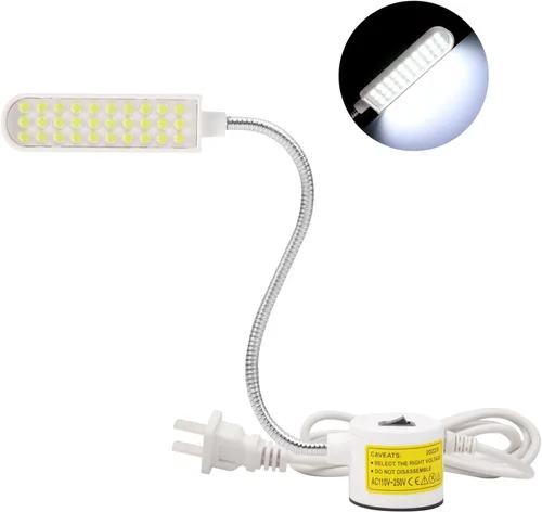 Vista 9 de Luz para máquina de coser, lámpara de trabajo LED, cuello de cisne flexible portátil con base magnética para banco de trabajo, torno, taladro