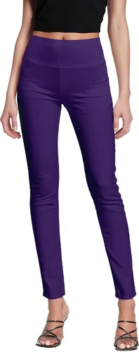 Vista 31 de Hybrid & Company Pantalón súper cómodo elástico con cintura elástica completa, estilo pull-on, de sarga Millennium Negro