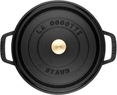 Vista 3 de Staub olla de hierro cocotte redonda de 6-1/4 cuartos de galón, Negro mate