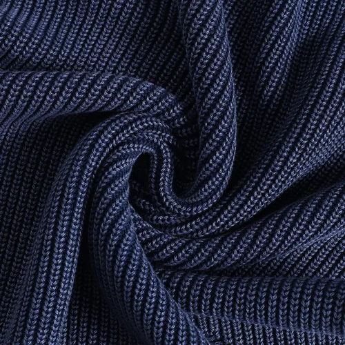 Vista 8 de UD Suéteres de punto acanalado casual con cuello redondo para hombre