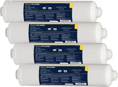 Vista 2 de EcoPure EPINL20 - Filtro de agua y máquina de hielo para refrigerador en línea, universal, se adapta a todos los refrigeradores de las principales
