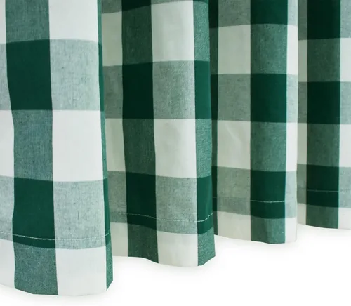 Vista 111 de Cenefas de cortina para ventana de 16 pulgadas de largo, 2 paneles de cuadros búfalo, cortinas pequeñas con bolsillo para barra, estilo clásico