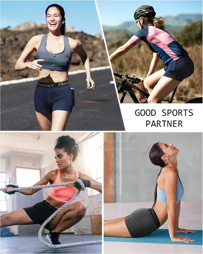 Vista 5 de Roadbox Pantalones cortos de compresión de elastano para mujer, pantalones cortos de voleibol de 3"5" con bolsillosin bolsillo, secado rápido