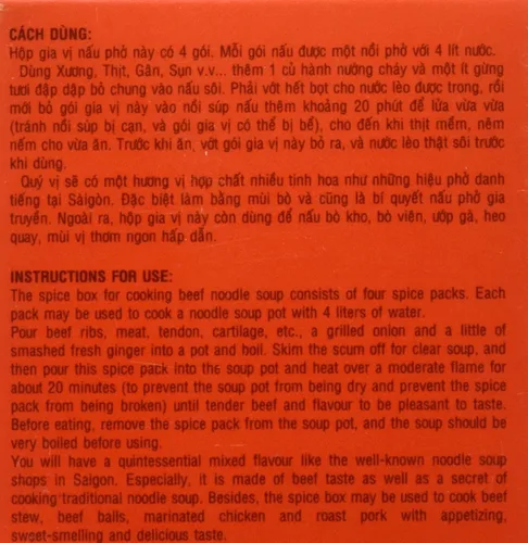 Vista 4 de Gia Vi Nau Pho (Pho Hoa) Sopa de fideos de ternera Especias