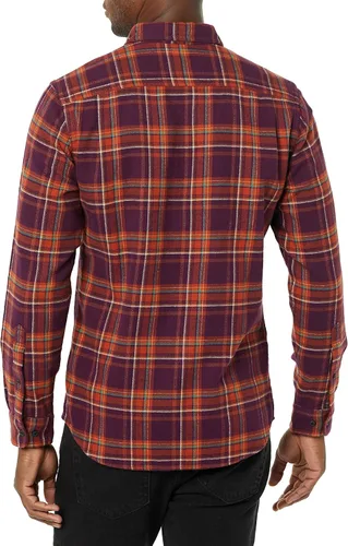 Vista 10 de Amazon Essentials Camisas de franela de manga larga para hombre, corte ajustado, a cuadros con botones