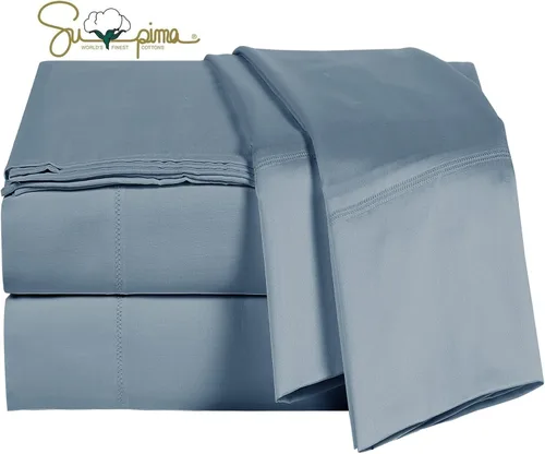Vista 8 de Juego de 2 fundas de almohada 100 % algodón Supima de 600 hilos tamaño Queen, fundas de almohada de hotel de lujo, tejido de satén suave y sedoso