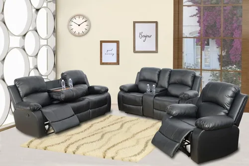 Vista 70 de A Ainehome Juego de Muebles de Sala de Estar de Cuero Reclinable Juego de Sofá Sillón Loveseat Juego de Muebles Sofá para Sala de Estar/Espacio