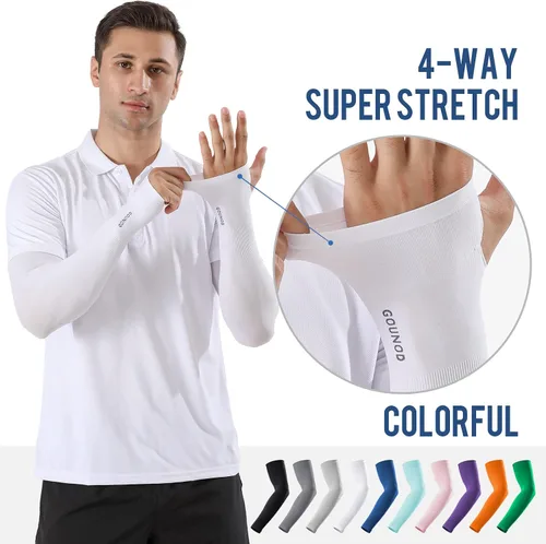 Vista 7 de GOUNOD Arm Sleeves for Men and Women Compression Sleeve to Cover Full Arm Sun Protection, UV Block for Sports and Outdoors