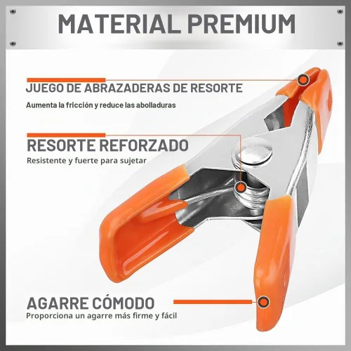 Vista 3 de HORUSDY Abrazadera de resorte pequeña de 10 piezas, 2 pulgadas, abrazaderas de resorte de metal, apertura de mandíbula de 3/4 pulgadas Naranja